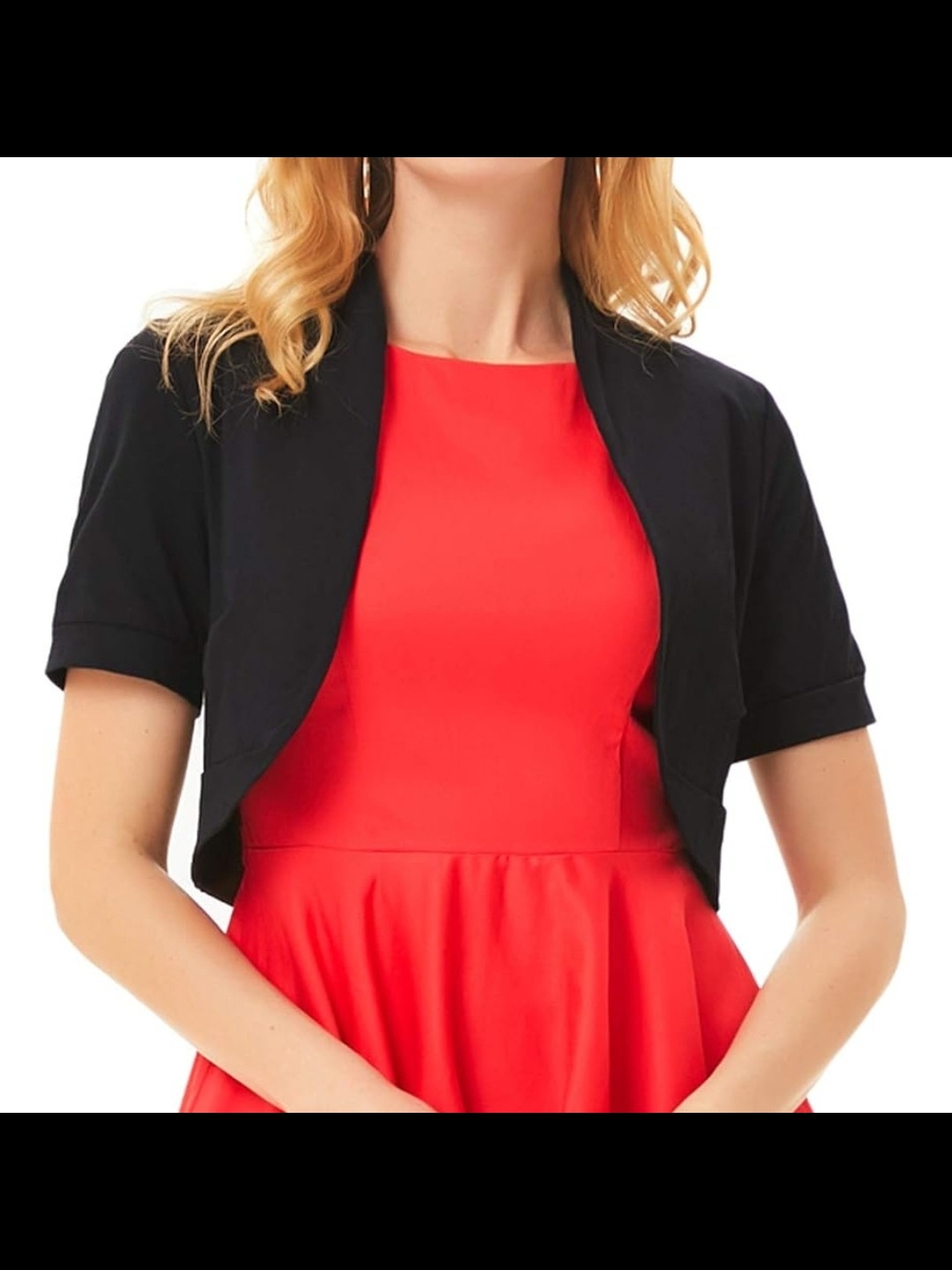 Black Cropped Bolero Shrug - Plus Size 3x